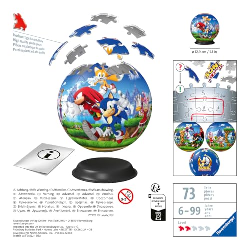 Puzzle 3D Ball 72 pièces Sonic Ravensburger France - vue 4