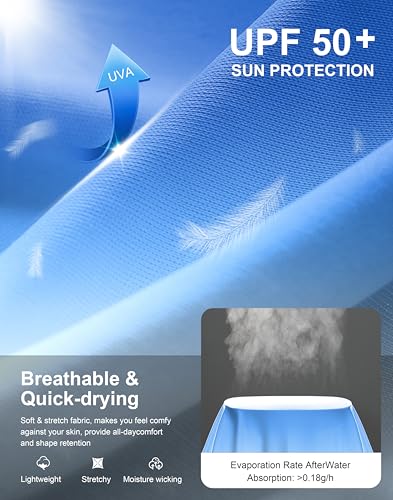 Image of Men's Sun Protection Hoodie Shirts Long Sleeve UPF 50+ Swim Shirts for Men Rash Guard Fishing Shirt Quick Dry