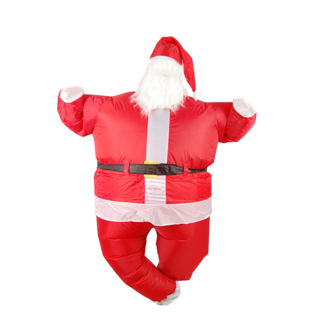 Amosfun Santa Claus Costume Inflatable Christmas Costume Clothes 150-190cm Height Festival Party Cosplay Props Supplies for Women Men Adults