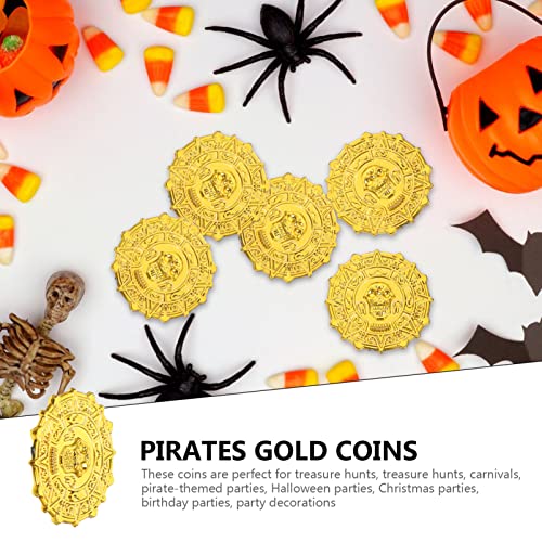 TOYANDONA 100 Pcs Pirata Moedas Piratas Tesouro Moedas Plástico Tesouro Moedas Colecionáveis ​​Moeda