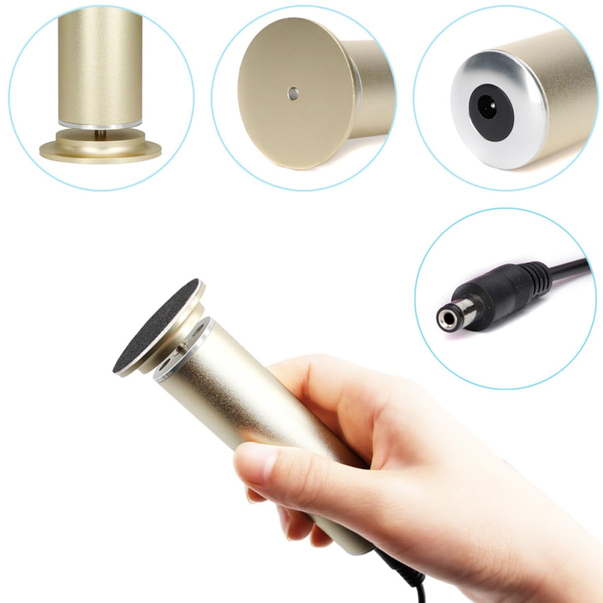 Elektrischer Hornhautentferner 12 W aus Aluminium Gold