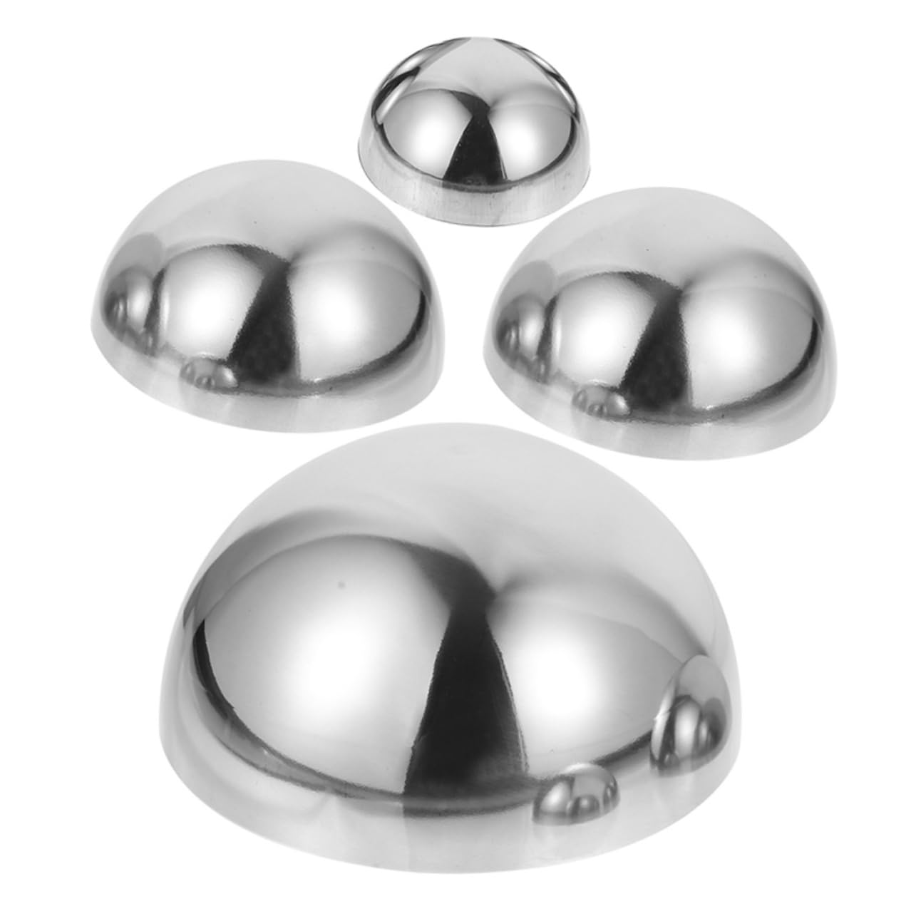 Happyyami 4Pcs Mirror Polished Garden Reflective Spheres Decorative Gazing Balls for Outdoor Use Durable Stainless Steel Hemisphere Orbs for Photography Public Spaces