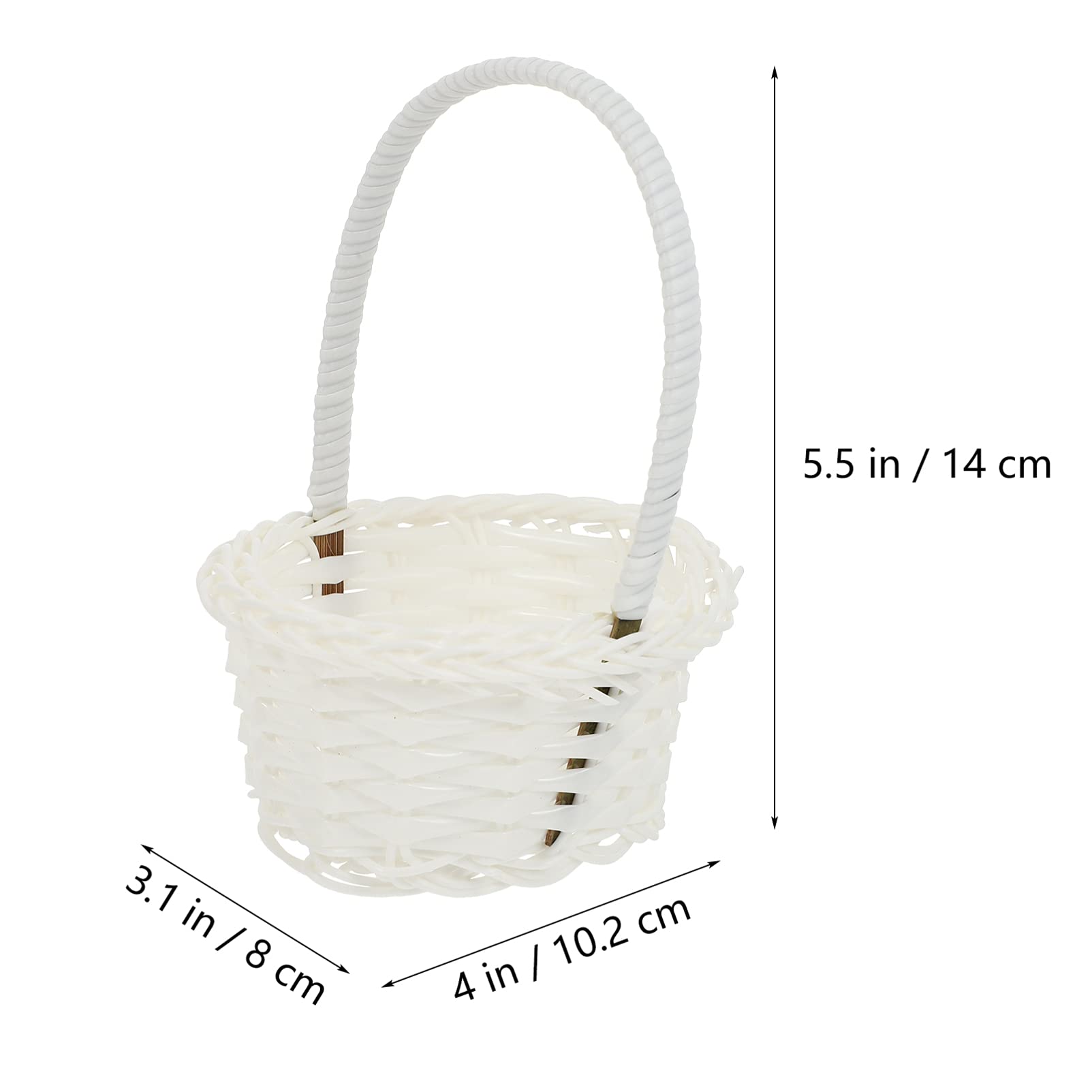 DOITOOL Rattan Vegetable Basket 4.02X3.15X5.51 Inch Woven Storage Basket with Handles Multi-Purpose Kitchen and Home Organization - Image 3