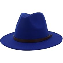 YOLAI Women Gradient Color Fedora Wide Brim Felt Panama Hat with Belt Buckle Fedora Hat Felt for Travel