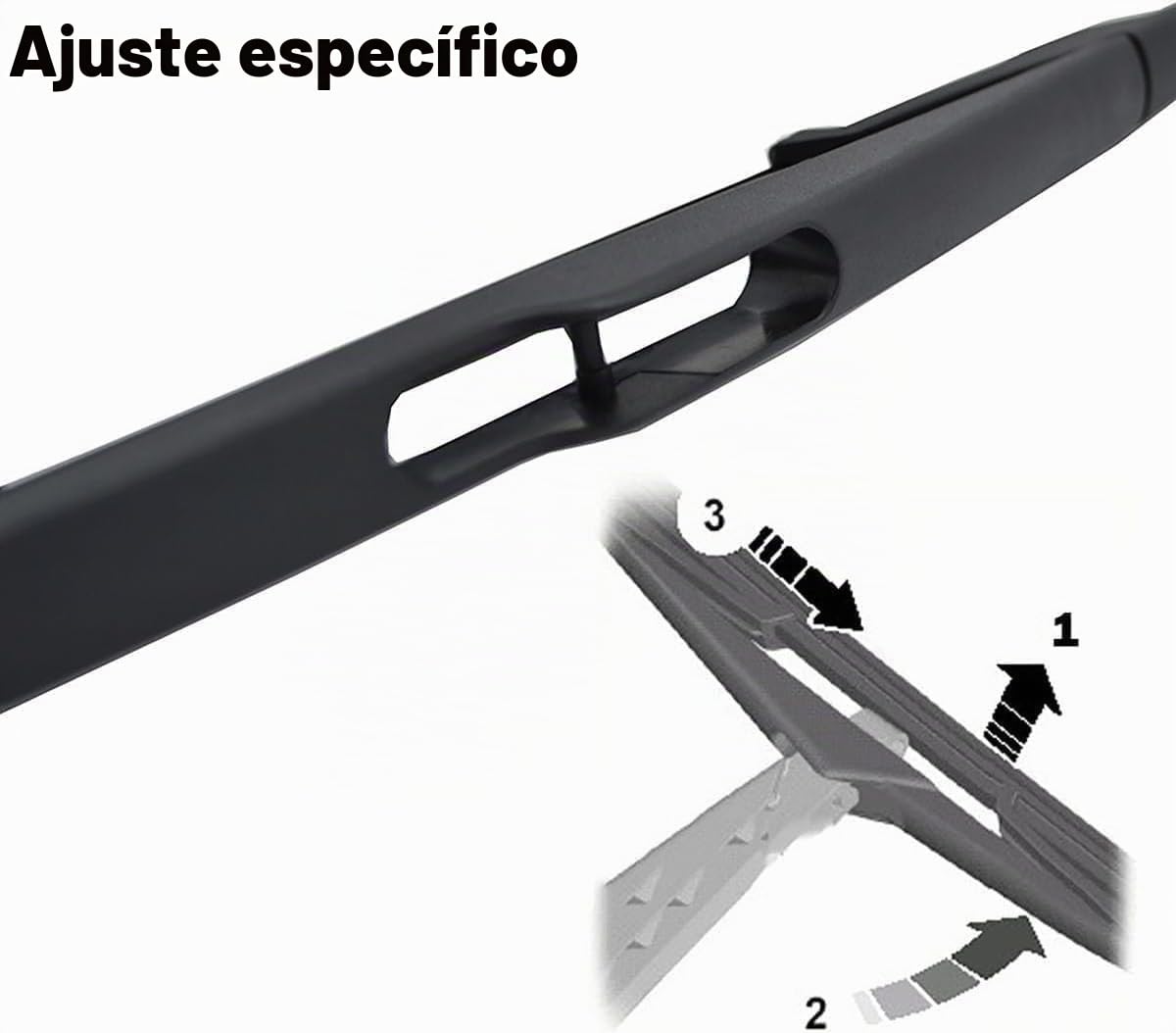 Juego de 3 Limpiaparabrisas, Compatible con Peugeot Partner 2 (2008-2017) | Delantero 26"+16" & Trasero 14" | Silencioso