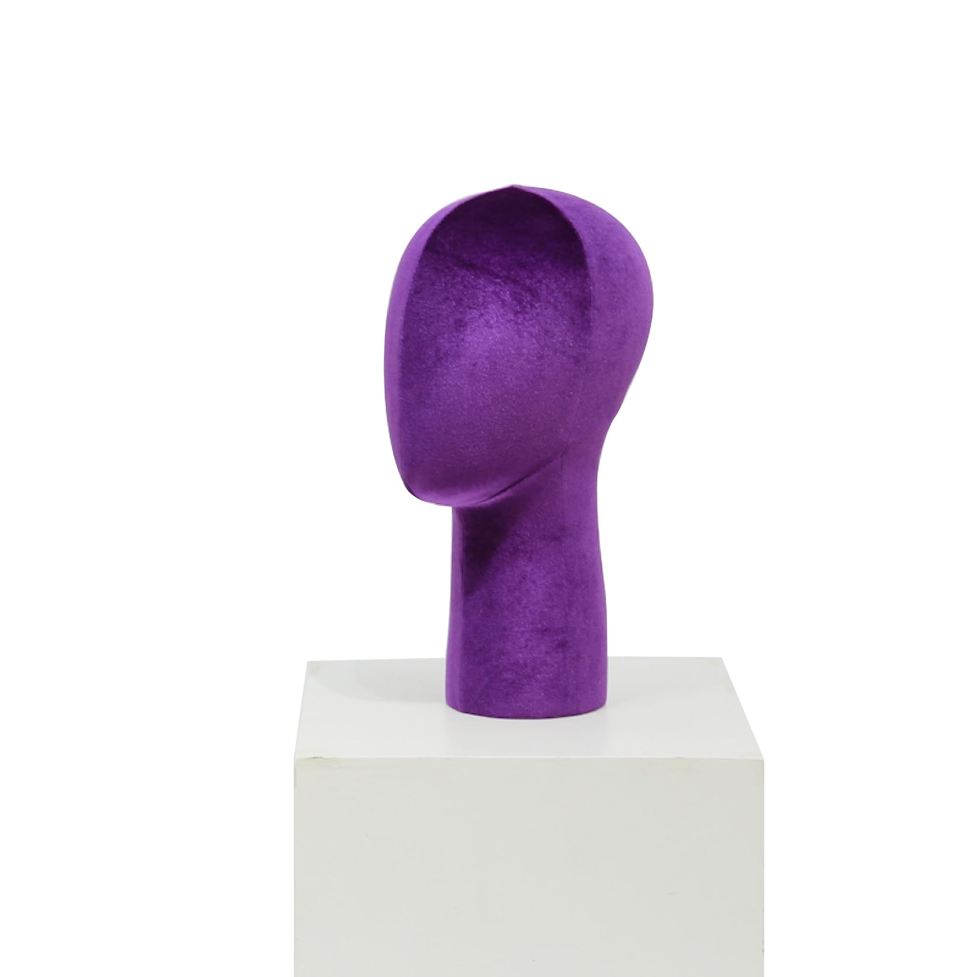 Jxjarnet Velvet Mannequin Head for Jewelry & Hats, Short & Long Neck Display Head Form for Necklaces, Earrings, Wigs, Sunglasses and Boutique Countertop(purple,Short)