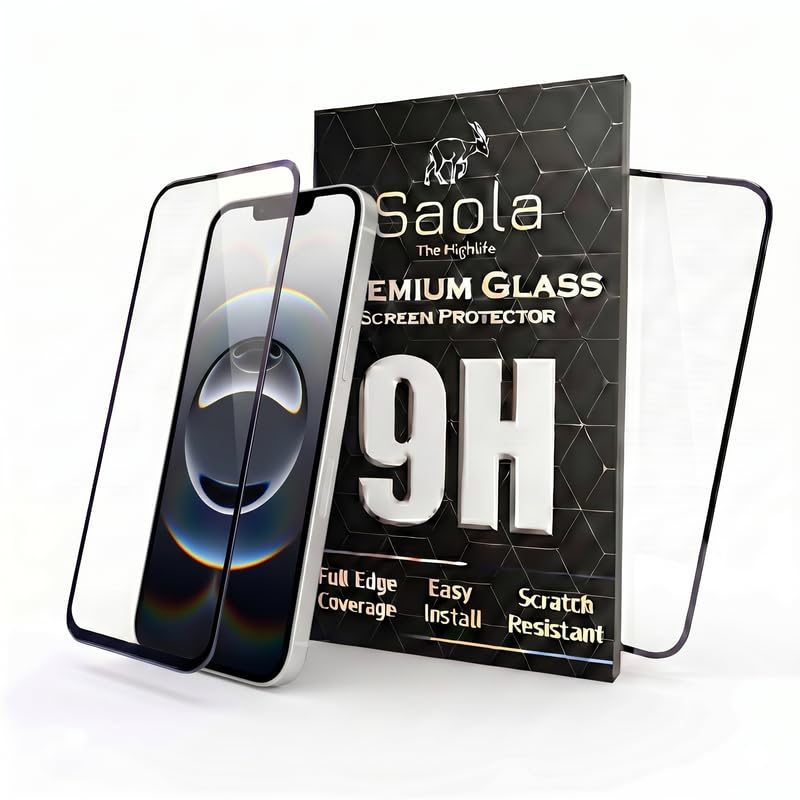 Image of Saola HD+ Oleophobic Tempered Glass For Apple Iphone 16e (Pack Of 2) with Hassle-less Installation Kit. Full screen Coverage. 6.1 inch
