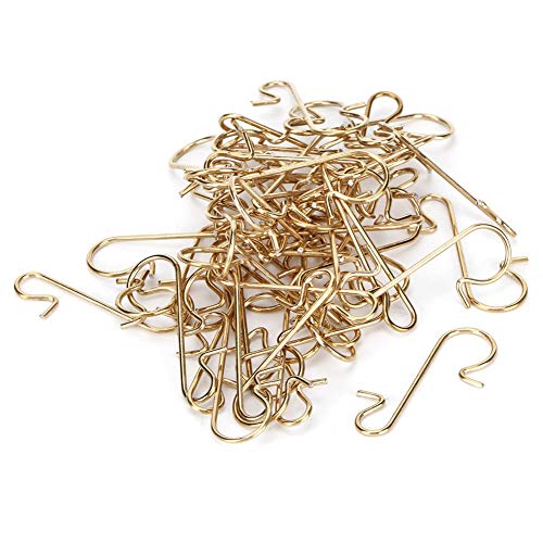 Fdit Mini 1-Inch S Hooks, Metal Hangers Hanging Hooks Multi-Purpose Metal S-Shaped Hooks For Diy Crafts Decoration, Pack Of 100(Gold) #TOP22