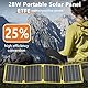 Gugxiom 28W Tragbares Solarpanel, IP65 Wasserdicht USB Solar Ladegerät, Faltbares Solarpanel, Wandern, Camping, Outdoor, für Smartphone Handy Tablet Powerbank Kamera
