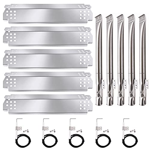 Criditpid Grill Replacement Parts for Nexgrill 5 Burner 720-0888 720-0888N 4 Burner 720-0830H 720-0783E Members Mark 720-0882D Grill Burner Heat Plates & Igniter Kit for 720-0888N Nexgrill Parts