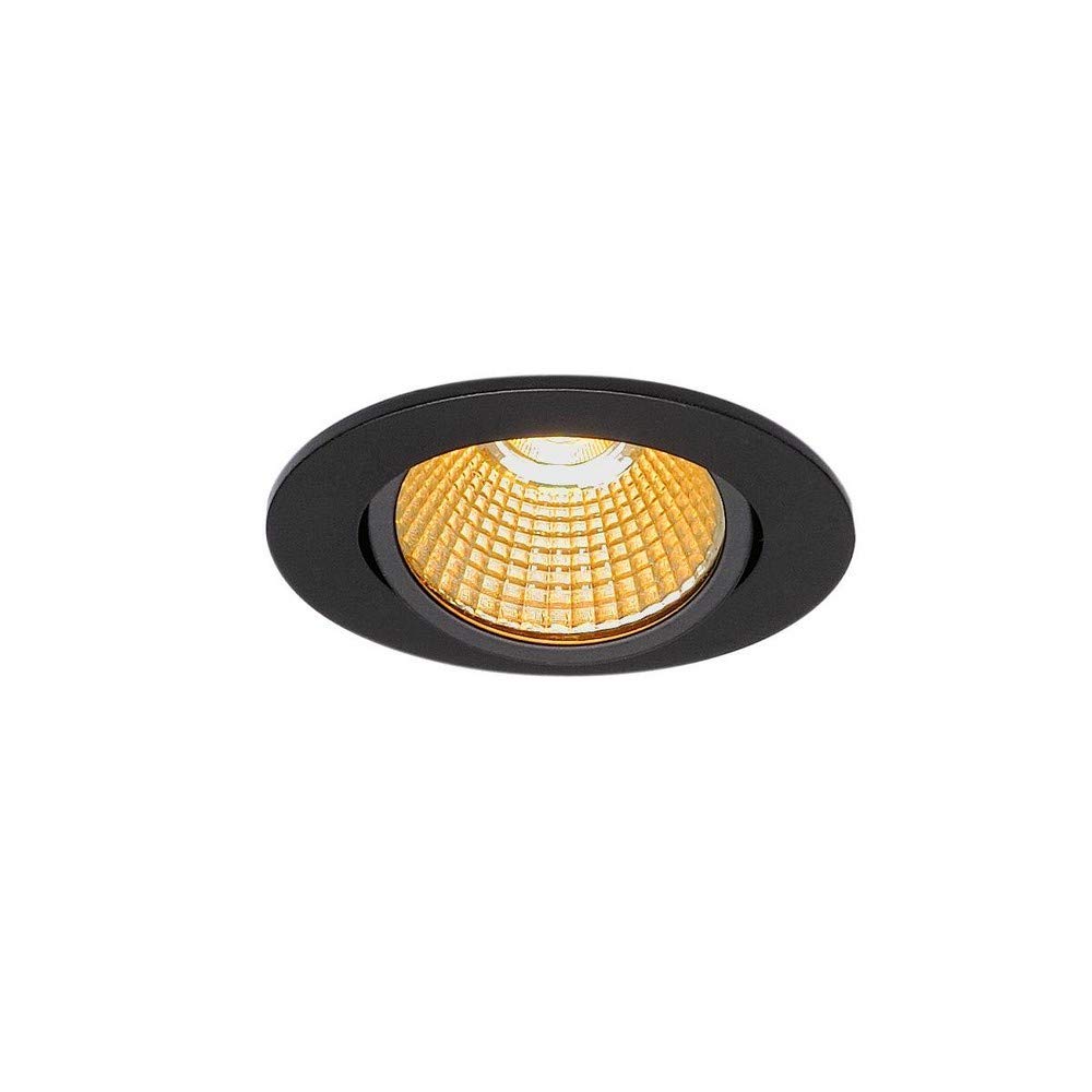 SLV luminaria empotrable de techo NEW TRIA redonda/Foco led, luz de inundación, proyector de techo, iluminación de interior / 1800-3000K 7,2 W 430lm negro regulable 38 grados