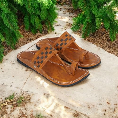 Image of DFR Ethnic Sandals For Boys Men, Comfortable Men's Rajasthani Slipper Chappals