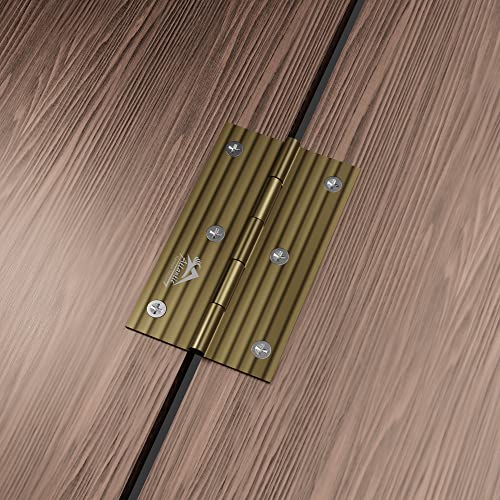 Image of Atlantic Window Door Hinges 3 Inch x 16 Gauge /1.7 MM Thickness Home, Office, Hotel for Main Window Door, Bedroom, Kitchen, Bathroom, Premium Stainless Steel Welded Head (Antique Finish,Pack of 12 Pcs)