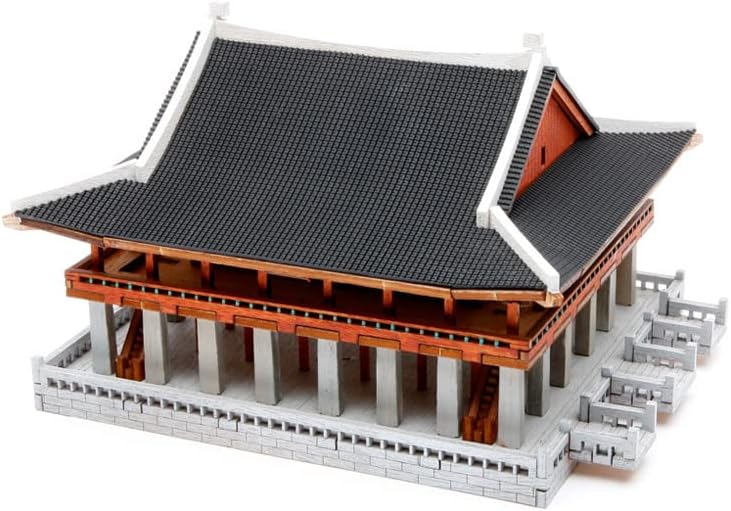 Miniatura 6 de Kit de modelos, rompecabezas coreanos de madera 3D, juguetes creativos, kits de construcción de modelos serie Gyeongbokgung, pabellón Gyeonghoeru,