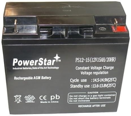 Universal UB12180ALT4-12V / 15Ah Sealed Lead Acid Battery with Nut and Bolt Term