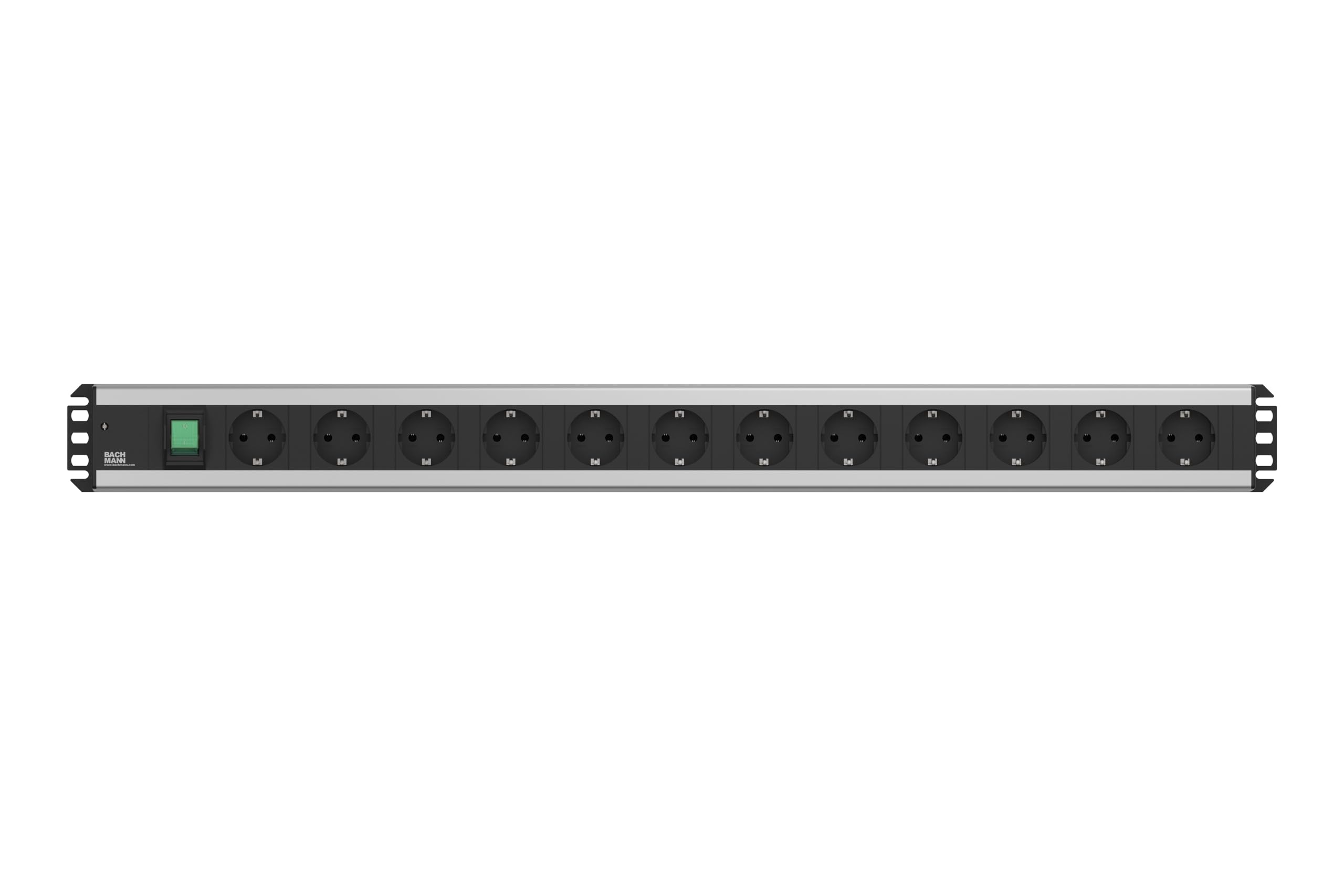 Bachmann Steckdosenleiste HANDWERKERLEISTE 12-Fach mit Schalter 2m Kabel Mehrfachsteckdose für Handwerk Grau 300.005 (extra Robustes Design)