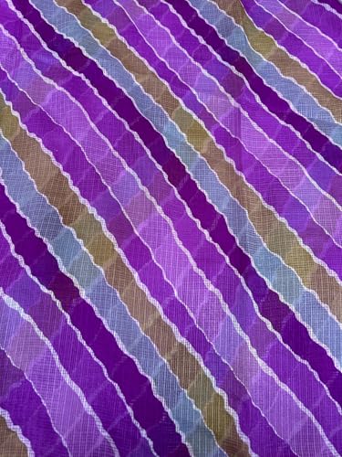 Image of Women's Cotton Blend Striped Print Dupatta with 2.20 Meters | Women's cotton printed dupatta with tassels