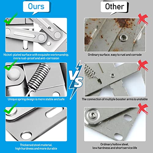 Hanorson 2 Pack Tip-Out Tray Hinges, Self Closing Standard Sink Hinges Scissor Hinges For Sink Base Tip-Out Trays, Sink Front Drawer, Standard, Nickel Plated Steel #TOP2