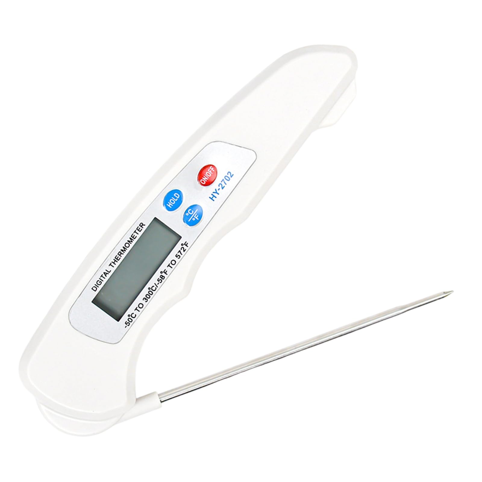 Tsophreniq White Accuracy Foldable Probe Kitchen Thermometers Suitable For Oven Frying Meat Milk Soup & Beverage Temperature Testing Realtime Read Kitchen Cooking Thermometers