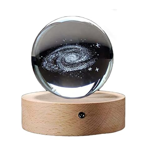 Boule de cristal 3D planètes de la voie lactée avec socle en bois ornement décoratif pour la maison cadeaux d'astronomie-Milky Way Cover