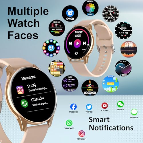 Image of PunnkFunnk EVO Vista Smartwatch, 1.3 inch HD Display Bluetooth Calling, Fitness & Sleep Tracker, 100+ Sports Modes, IP67 Waterproof Compatible with Android & iOS(Pink)