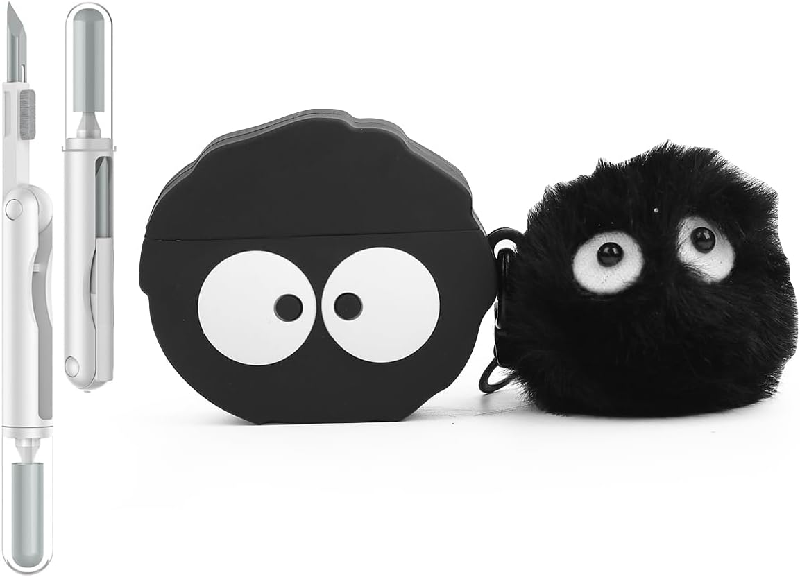 Case for AirPods 4th Generation Wireless Earbuds (2024) with Doll and Carabiner, Silicone Charging Protective Cover with Cartoon Skin Design for AirPods 4 (MNFC)