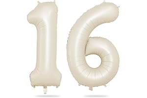 Cream 16 Inch Number 16 Giant Foil Balloons Decoration