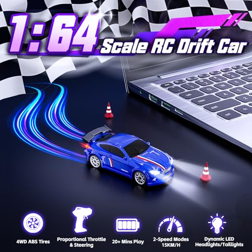 Mini RC Car 1:64 Scale, Remote Control Desktop Car for Kids & Adults by JoySpark Toys - Used condition - Image 2