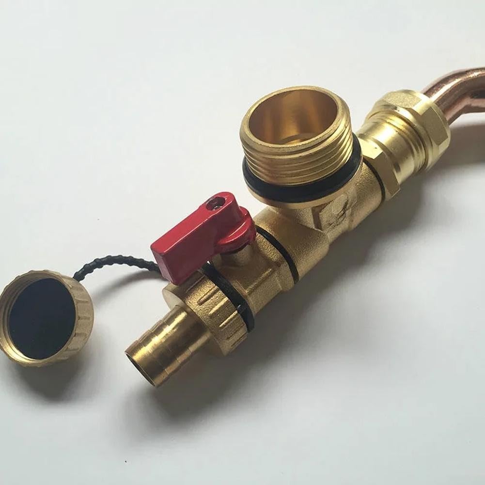 Valvola di bypass in ottone per tubo di pressione differenziale per collettore di riscaldamento a pavimento, distanza centrale 210 mm, display quadrante visibilità a 360° (ottone)