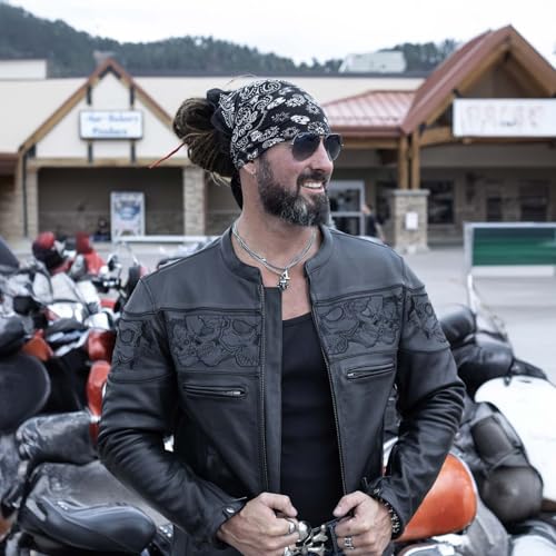 Image of Milwaukee Leather Men's Black Cowhide Quilted Pattern Scooter Style Racing Jacket MLM1545