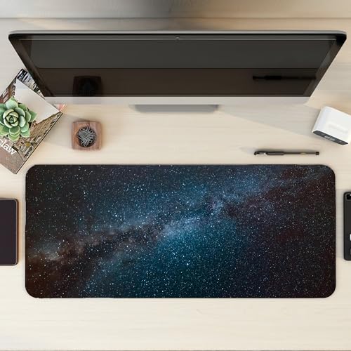Image of Space Combo XL Extended Gaming Mouse Pad | XXL Large Desk Mat 60x30cm for Laptop & PC | Non-Slip Rubber Base, Waterproof, Durable & Smooth Surface | Office, Gaming & Study, asthetic