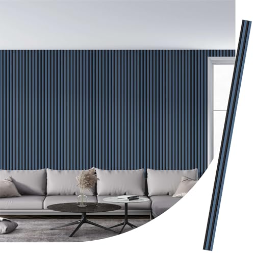 IZODEKOR WPC Slat Wall Paneling, 12 Pack PVC Slat Wall Panels for TV Backround, 3D Wall Paneling for Interior Wall, Sound Proofing Panels Wall Panels - 12 Pcs 290x12 cm - 4.17 Sq.M. Area | Grape Wood