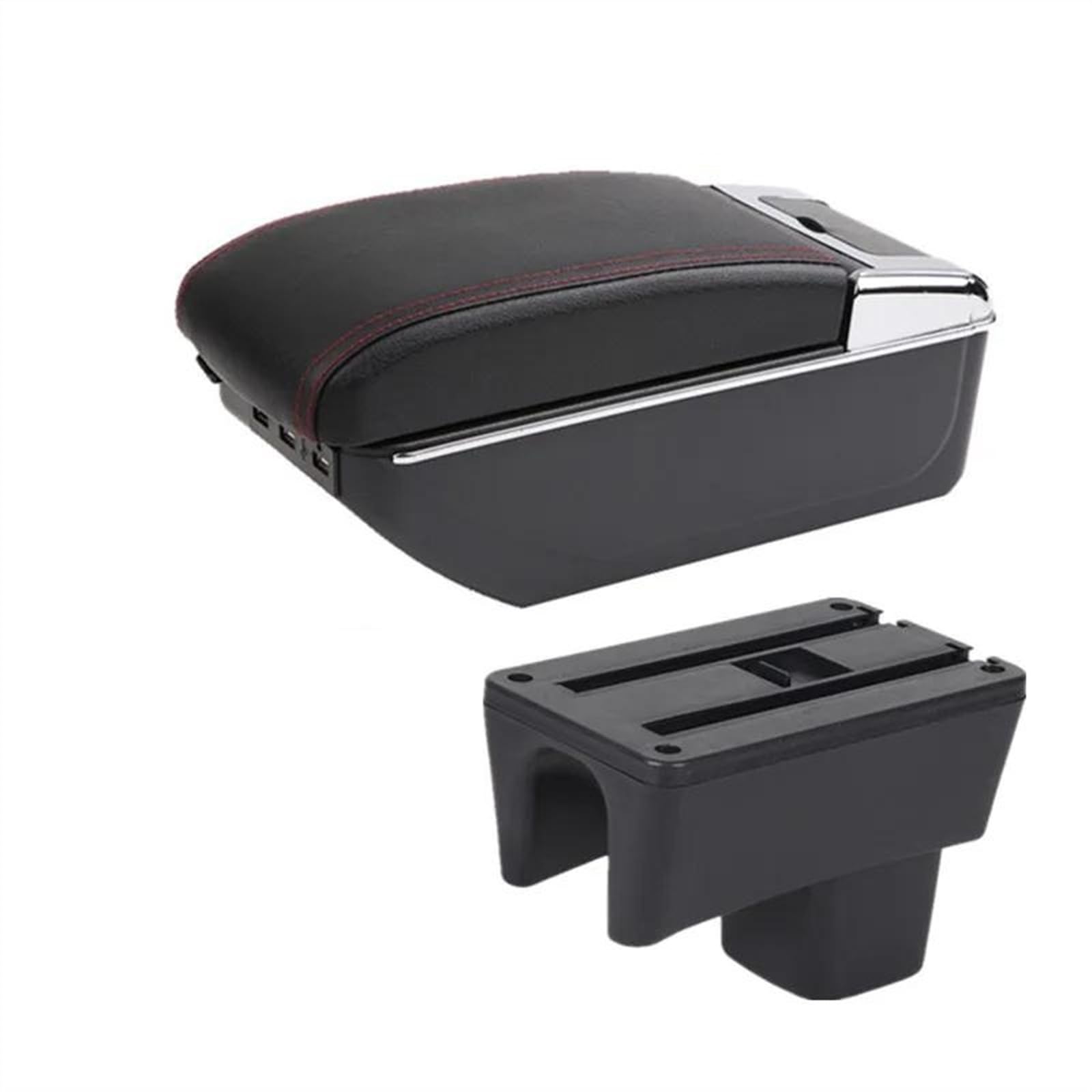 Auto Parts Interior Details Armrest Storage Box Modification For Swift 2005-2024(C red line 7USB)