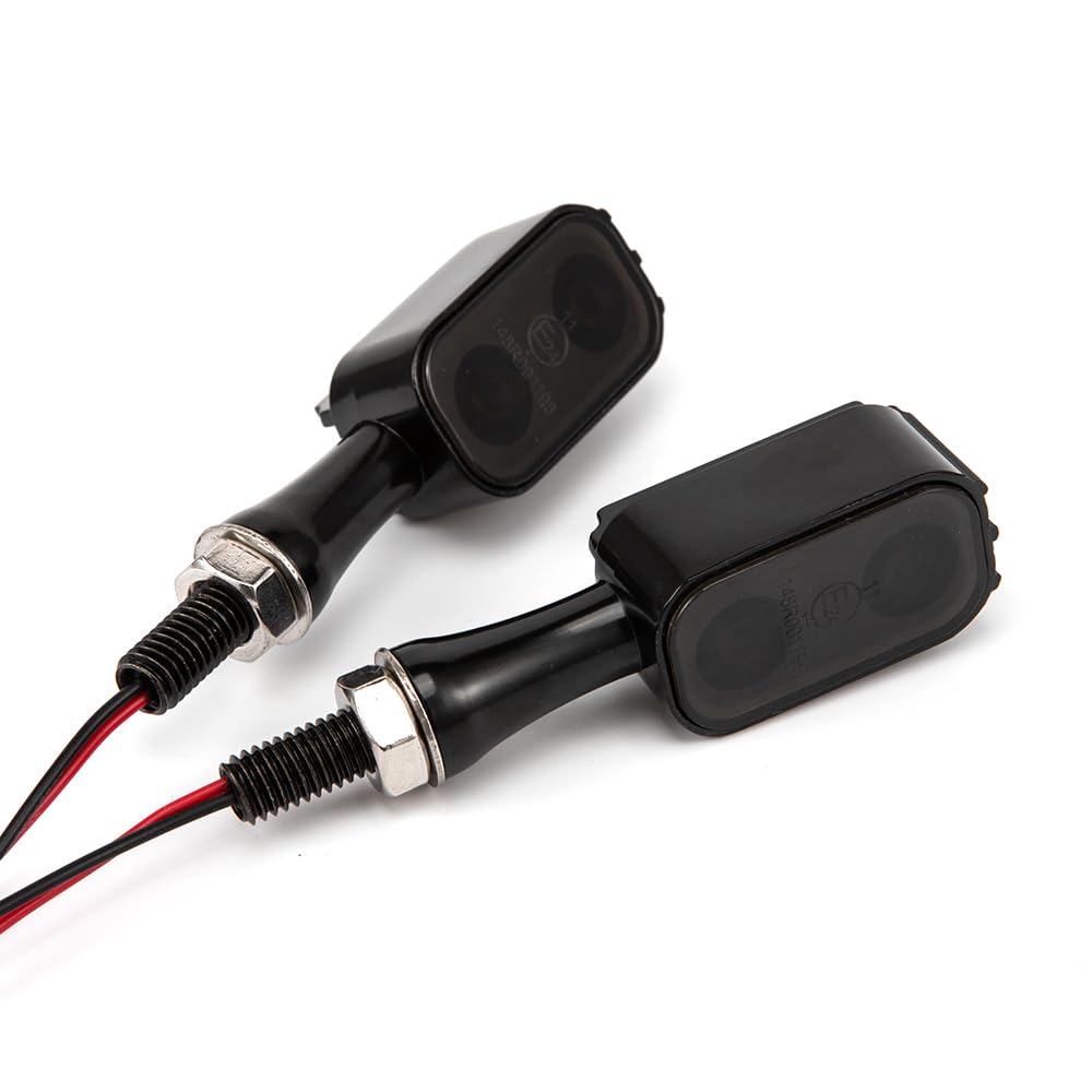 Universale Frecce Moto LED Omologate E24 Mini frecce Led Moto (Negro)