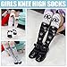 MQELONG 3-12 Year Old Girls Knee High Socks Kids Cute Crazy Funny Animal Pattern Long Boot Socks 6 Pairs (Dog Socks)