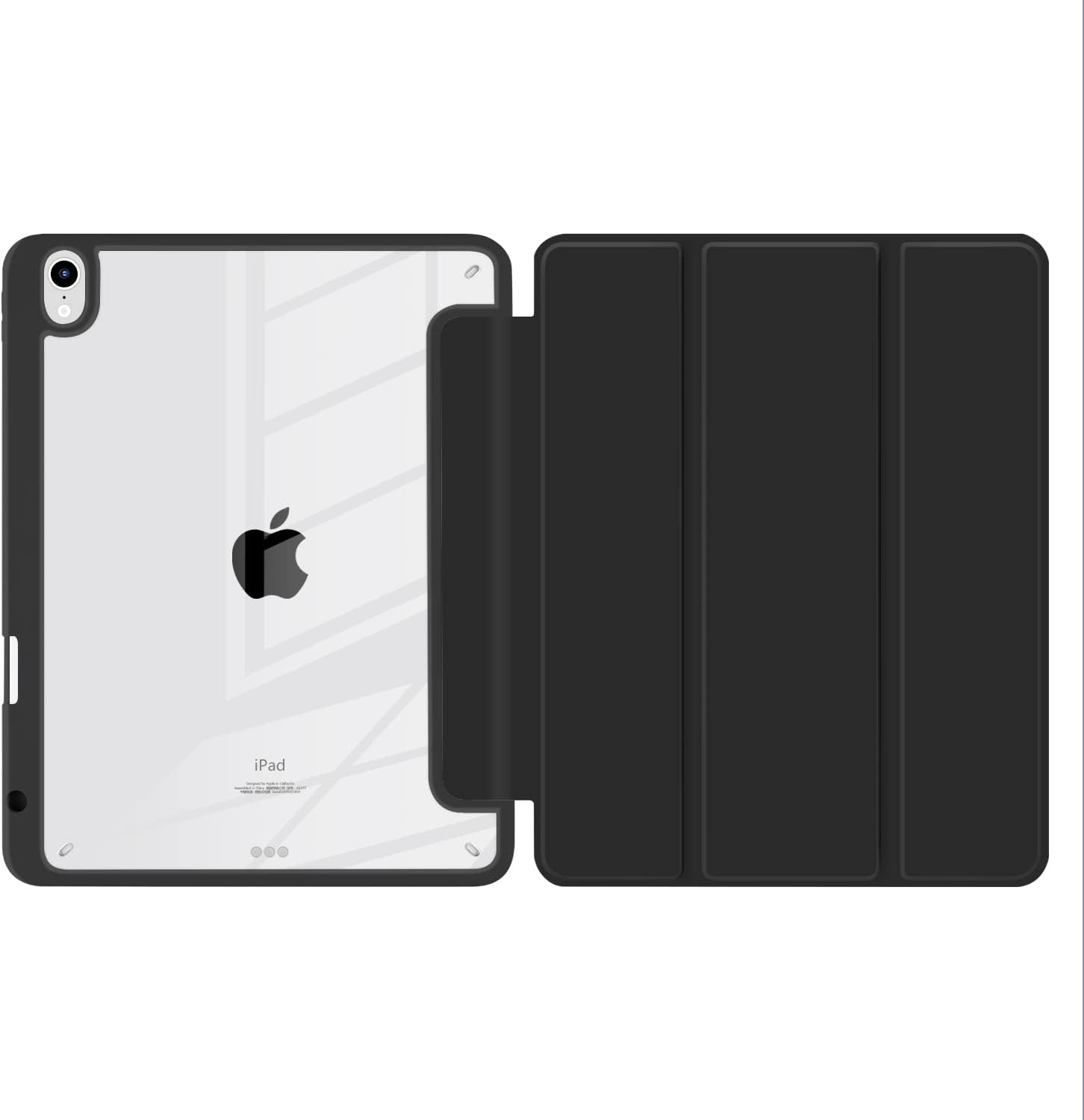 Batianda Hybrid Case for 13-inch iPad Air 2025 M3 2024 M2 Chip [Built-in Apple Pencil Slot] Stylish Design Premium Cover with Clear Back Shell TPU Bumper Auto Wake/Sleep, Black