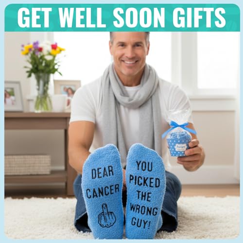 Image of HAPPYPOP Cancer Gifts for Women Men - Breast Cnacer Care Socks for Patient Friends