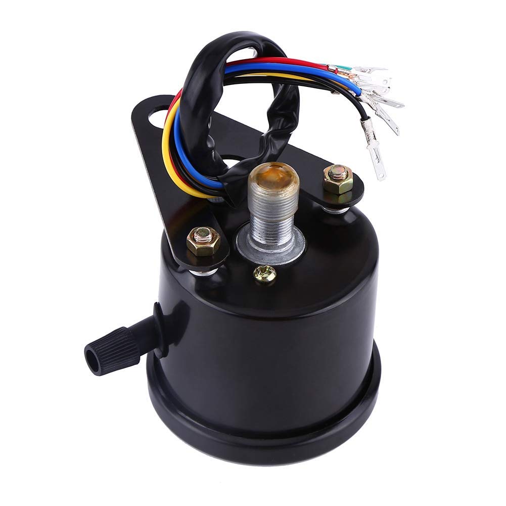 Tachimetro universale per moto, misuratore contachilometri con doppio display digitale 12V, misurazione della velocità massima 160 Km/h(Nero)