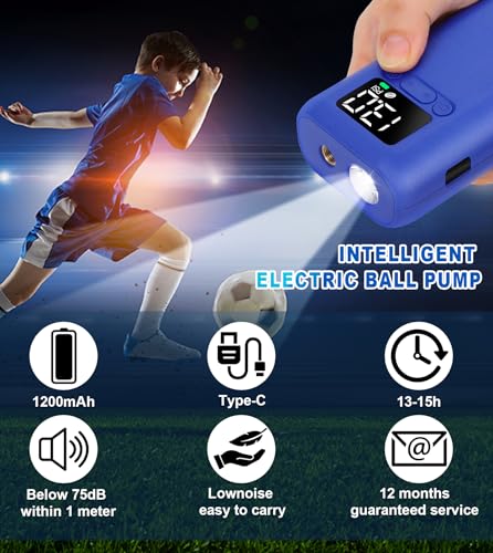 FreeLionVon Electric Ball Pump,Automatic shutdown function,with Pressure LCD Display (Max 20PSI) and LED Torch,Ball Needle*2 and Nozzle*1 for football, basketball, volleyball,soccerball,swimming ring FreeLionVon Electric Ball Pump,Automatic shutdown function,with Pressure LCD Display (Max 20PSI) and LED Torch,Ball Needle*2 and Nozzle*1 for football, basketball, volleyball,soccerball,swimming ring