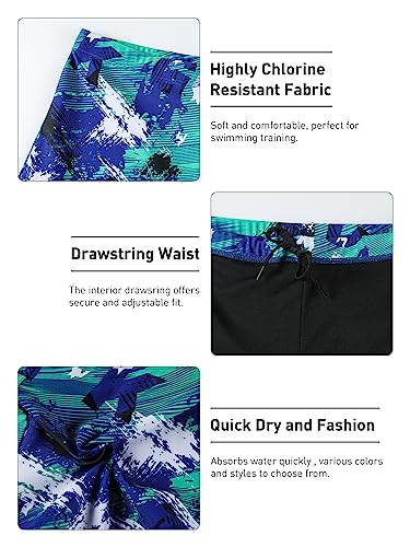 Image of Men's Square Leg Swimming Jammer Shorts UPF50+,Men Swimsuit Swim Jammers Fabric Shape Retention