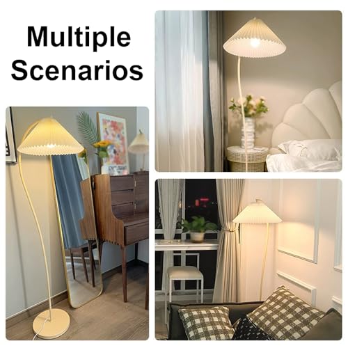 Lámpara de pie de arco elegante con base estable y pantalla floral 7