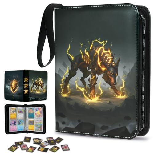 Ayehe 4 Pocket Card Binder, Trading Card Binder Fits 400 Cards with 50 Removable Sleeves, Portable Collection Card Book Case for Game Cards, Sports Cards, Trading Cards, Collectors Boys Girls Gift