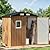 Panovue 6X4FT Garden Storage Shed with Frame Floor & Lockable Door,Steel Tool Shed with 1 Clear Window, Anti-Corrosion Metal Shed for Backyard Patio Lawn (Light Wood Grain)