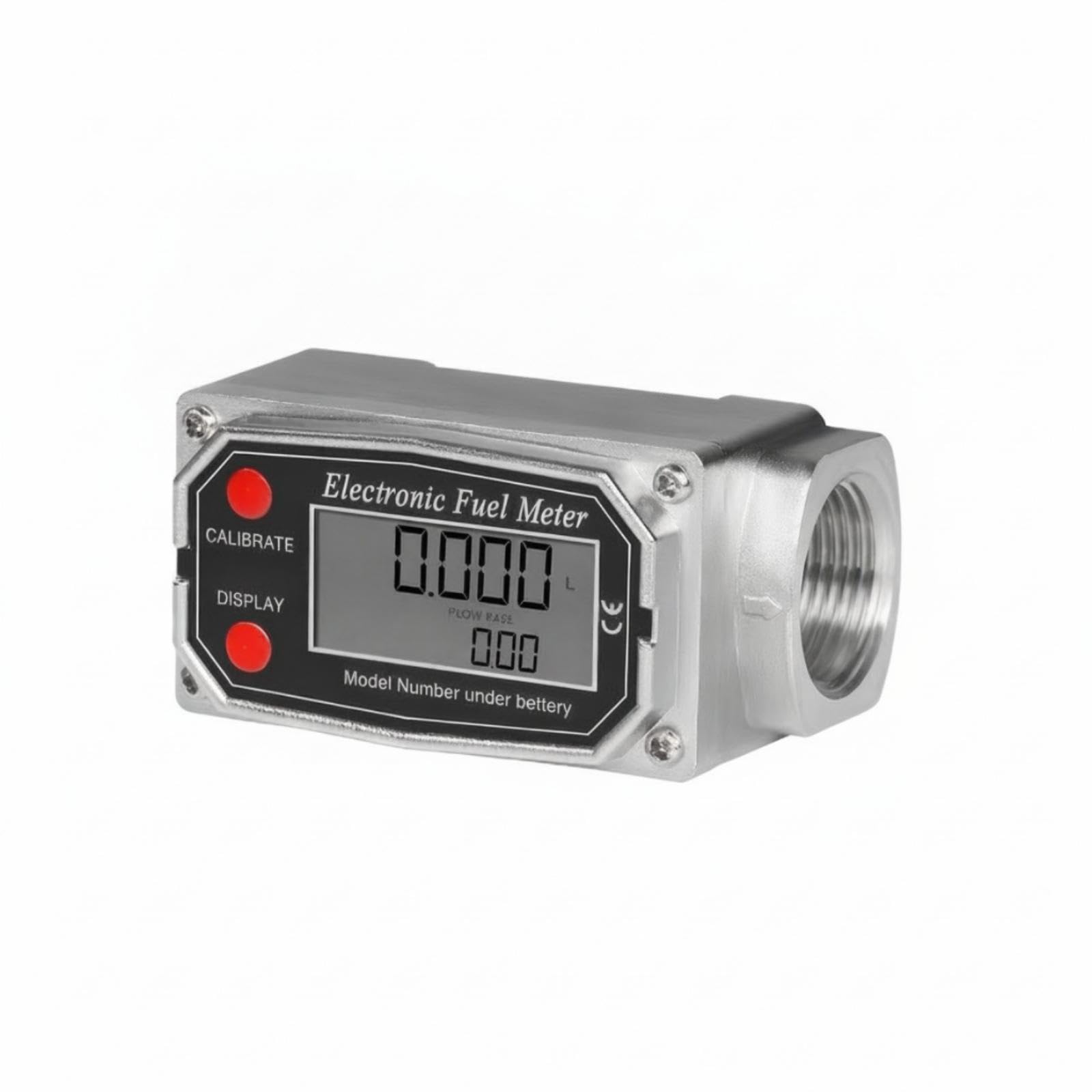 Turbines Flowing Meter with Digital Display Display Aluminum Digital Impeller Meter Waterproof for Technicians, Mechanics 0.75 Inch Alloy W 2 Conn-image-17