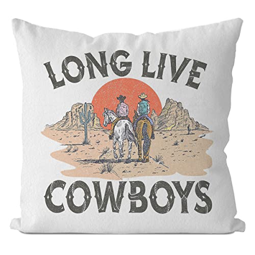 Image of IWXYI Western Long Live Cowboy Pillow Cover 18X18,Western Cowboy Throw Pillow Covers,Western Cowboy Cushion Pillowcase,Western Cowboy Decorative Pillowcase for Dorm Teen Boys Room Decor