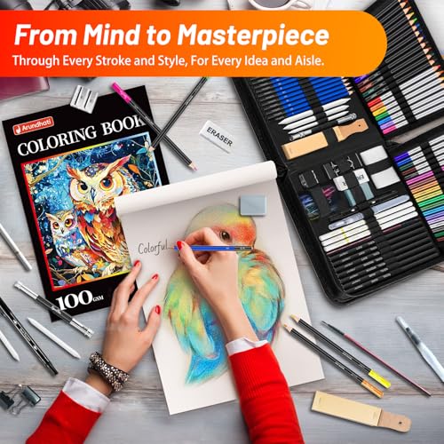 141-Piece Art Supplies Sketching & Drawing Kit w/ Carrying Case - image 8