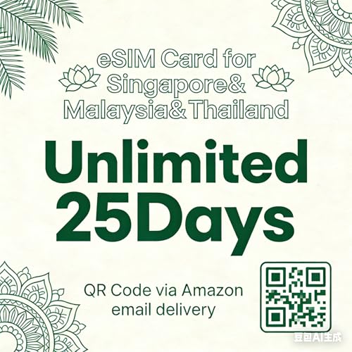 eSIM-Karte für Singapur, Malaysia und Thailand Prepaid-eSIM-Karte Pay-as-You-go Keine Vertragsbindung Unbegrenzt 25Tage