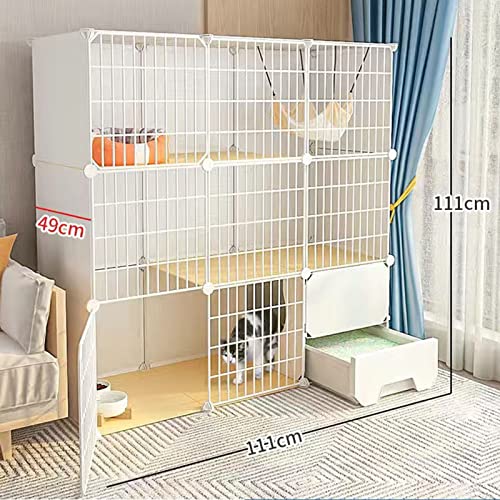 Cage Chinchilla avec Bac à litière pour Éviter les Projections au Sol