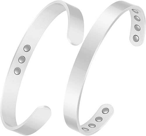 Feraco Pulsera magnética de cobre para hombres y mujeres, 99.99% de cobre puro con imanes de neodimio efectivos, regalos de joyería de cobre