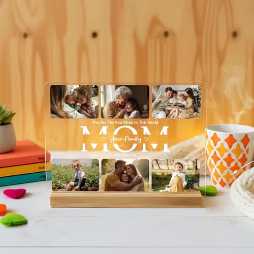 Image of Personalized Photo Collage Frame, Nana Photo Frame, Customized MomFrame, Mother's Day , Grandma Photo Collage Wooden Stand | Custom Gift | , Birthday valentine's day for Gift Him or Her (Mom Frame 2)